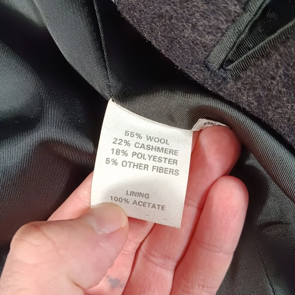 Vintage Nino Cerruti Coat Men’s 48r Gray Wool Cashmere Long Overcoat Peacoat